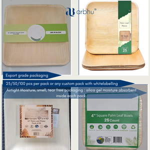Compostable Fallen Leaf Bowl Set Heavy Duty <b>Disposable</b> Natural Wood Alternative <b>Tableware</b> For Food Service Wholesale Supply - Product Image 3
