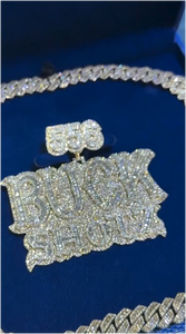 Collar con Colgante de Nombre Personalizado con Incrustaciones de Moissanita VVS, Collar con Letra Hip Hop de Moissanita Redonda en Oro de 18K para Hombre - Product Image 3