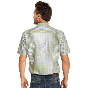 Men's Formal Casual Bavarian Shirt 2026 <b>Oktoberfest</b> Germany Trachten Embroidered Light Green Pure Cotton Gingham Design - Product Image 5