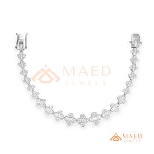Bracelet Géométrique Argenté avec Moissanite, Chaîne Fine, Bijou Tendance pour Usage Quotidien, Style Miami Chicago, Idéal Cadeau - Product Image 6