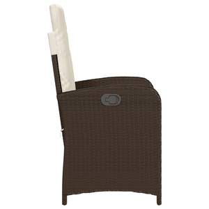Set di 2 Sedie da Giardino Reclinabili in Rattan PE Marrone Design Standard - Product Image 6