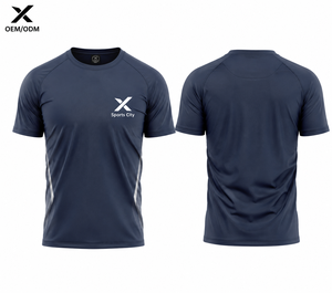 เสื้อยืดแขนสั้นทรงสปอร์ตสำหรับผู้ชาย X Sports City แบบระบายอากาศ แห้งเร็ว ผลิตจากผ้าโพลีเอสเตอร์ถัก  พร้อมโลโก้ด้านหน้า  สามารถปรับแต่งได้ - Product Image 1