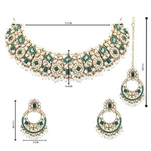 High Quality Gold Plated Alloy Zircon <b>Necklace</b> and Earring Set with <b>Blue</b> Stone Geometric Design for Women's Wedding Jewelry - Product Image 4