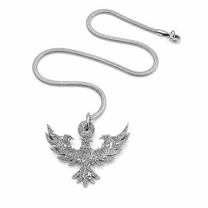 Collar con Colgante de Acero de Damasco con Patrón Repujado Hecho a Mano, Diseño Exquisito, Lujoso y Moderno, Regalo Promocional para el Día de San Valentín - Product Image 3