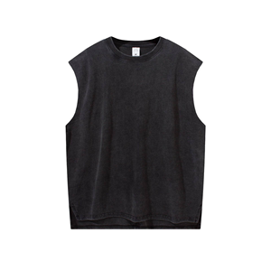 Ensemble débardeur et short de jogging en coton pour homme, couleur unie, respirant, décontracté, pour l'été, col rond, tissu tricoté - Product Image 3