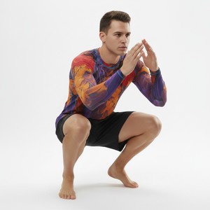Personnalisez votre propre logo sur une combinaison de compression à manches longues sublimée pour MMA et BJJ, pour hommes, UPF50+, polyester/nylon - Product Image 1