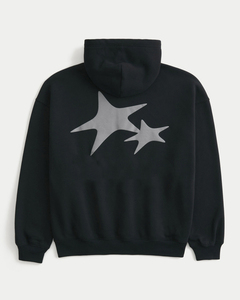 Sudadera con Capucha Negra Unisex, Estilo Casual, Corte Personalizado, Manga Larga, Poliéster/Algodón, Talla Grande - Product Image 4
