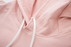 Sudadera con Capucha Rosa para Mujer con Apliques de Orejas de Conejo, Corte Regular, para Otoño, Color Sólido, Tejido de Algodón, Manga Larga - Product Image 4