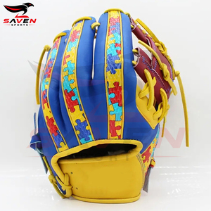 ถุงมือเบสบอลหนังแท้แบบกำหนดเอง OEM ลายพิมพ์สีเหลือง สำหรับตำแหน่งอินฟิลด์ พิทเชอร์ แคชเชอร์ ซอฟต์บอล อุปกรณ์ฝึกซ้อม - Product Image 5