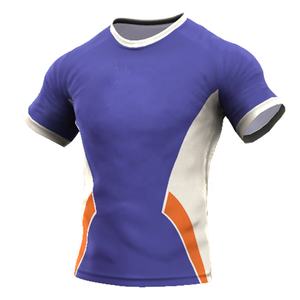 Camiseta de Rugby para hombre de alta calidad personalizada OEM ropa deportiva de manga larga uniforme patrón de rayas técnica de sublimación directa - Product Image 1