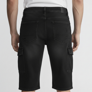 Shorts de Mezclilla Deslavada Ligera con Bolsillos Laterales Resistentes al Viento, 100% Algodón, 14 OZ, Estilo Urbano para Hombre, Novedad 2025 - Product Image 2
