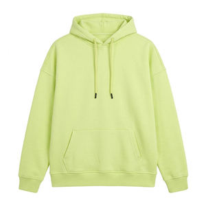 Sweat-shirt à capuche unisexe vert lime oversize en molleton décontracté avec poche, coupe classique, vente en gros - Product Image 1