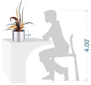 กระถางปลูกต้นไม้สแตนเลสสตีลสีเงินแบบมินิมอลทันสมัย ป้องกันสนิม สำหรับขายส่งจำนวนมาก - Product Image 3