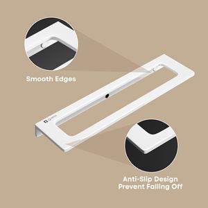 Porte-serviettes mural double couche en métal robuste, organisateur de rangement de salle de bain, double rail, finition argentée - Product Image 6