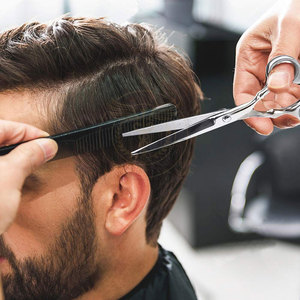 Professional <b>Barber</b> Scissors <b>Set</b> Stainless Steel Lightweight Right-Handed Salon Cutting Thinning Shears Kit Hair Styling - Product Image 6