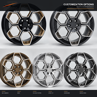 Jantes forgées 6061-T6 à 6 branches, finition turbine usinée argent + liseré noir concave, 18-22 pouces, 5x108 5x112 5x120 pour BMW Audi Mercedes-Benz