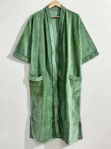 Robe kimono en velours vert, peignoir doux et moelleux, robe de spa de luxe, vêtements de détente confortables pour l'hiver - Product Image 4