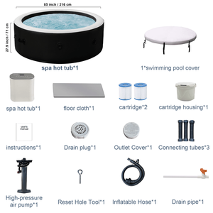 Jacuzzi Portátil Grande para Exteriores, para 5-6 Personas, con 150 Chorros de Aire y Cubierta Térmica, Funciones de Masaje, para Patio y Jardín - Product Image 2