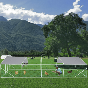 XPT036 Pollaio da Esterno in Metallo con Ampio Spazio 26*10*6FT Gabbia per Animali - Product Image 3