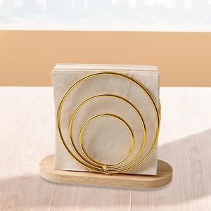 Porte-serviettes vertical doré, distributeur de mouchoirs pour pique-nique, buffet, table de dîner, cuisine, décoration de la maison, porte-serviettes circulaire en métal - Product Image 4