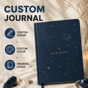 Cuaderno de Regalo Personalizado LABON, con Tapa Dura de Lino Azul Marino, Mapa de <span class=keywords><strong>Constelaciones</strong></span> con Estampado Plateado - Product Image 2