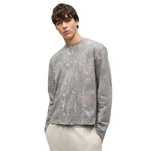 T-shirt pour homme à manches longues, léger, écologique, respirant, 100% coton, de haute qualité, col rond, logo personnalisé, OEM - Product Image 2