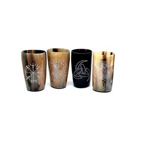 Custom Logo Reusable Waterproof Organic Material Horn Glass Set Polished Natural Animal African Style Beer Wine Wedding Gift - Product Image 5