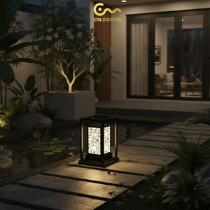 Elegante Lámpara de Pared Decorativa Cuadrada para Exteriores, Moderna y Minimalista, para Jardín, AC 200V E27 IP65, Acero Inoxidable Negro - Product Image 5