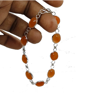 Women's <b>Bracelet</b> Natural Carnelian Gemstone <b>Bracelet</b> Christmas Wedding Handmade Jewelry 925 Sterling Silver <b>Bracelet</b> Healing - Product Image 4
