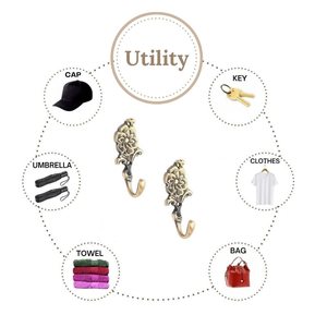 ตะขอแขวนผนังอะลูมิเนียมโบราณแบบวินเทจ ตะขอแขวนเสื้อคลุมคู่ แข็งแรง ทนทาน เป็นมิตรกับสิ่งแวดล้อม หรูหรา ตกแต่งผนัง - Product Image 6