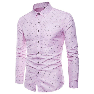 Chemises habillées décontractées pour hommes à manches longues, coupe classique, en polyester/coton, avec boutons, anti-plis, en tissu satiné, service OEM, collection Printemps - Product Image 1