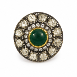 Botones de Lujo Personalizados de Latón con Cristales de Esmeralda Verde y Piedras Kundan Polki Antiguas para Trajes Sherwani y Jodhpuri de Hombre - Product Image 1