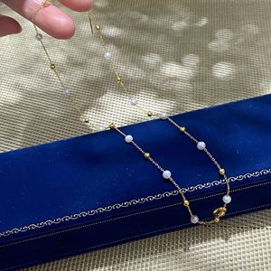 สร้อยคอมุกน้ำจืดธรรมชาติขนาด 3-4 มม. แสงเงาสวยงาม เม็ดเล็กทรงข้าว พร้อมสายคล้องคอสำหรับเด็ก - Product Image 2