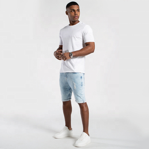 Shorts de Mezclilla para Hombre, Estilo Vintage, Cintura Media, Cierre con Cordón, Diseño de Perlas y Diamantes, Secado Rápido, Transpirables, Impermeables, para Verano - Product Image 4