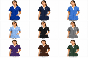 2026 Healthcare NHS Tunics Women Nurse <b>Uniform</b> Top Burgundy Color Bleach Resistant for <b>UK</b> Clinic Dental Tunic Female <b>Scrubs</b> Top - Product Image 4