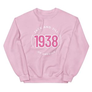 แจ็คแอนด์จิล ยูนิเซ็กส์ 1938 เสื้อสเวตเชิ้ตสีชมพูทรงคลาสสิค คอกลม นุ่ม สบาย ใส่ลำลอง ขายส่ง เสื้อผ้าสตรีทแวร์ - Product Image 1