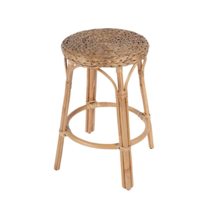 Taburetes de bar redondos de ratán ecológicos hechos a mano con asiento de jacinto de agua tejido para muebles de cocina y bar de Vietnam - Product Image 1