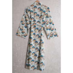 Bata Kimono de Algodón Estampado para Mujer, Estilo Bohemio, Informal, para el Hogar, Transpirable, de Secado Rápido, con Cuello en V, Largo Completo - Product Image 5