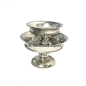 Elegant Pedestal Metal Flower Bowl <b>Set</b> Vintage Gold Centerpiece Risers Handcrafted Decorative Urn for Tabletop Deco for Weddings - Product Image 5