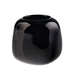 Elegante Florero de Metal Negro para Mesa, Recipiente Decorativo de Boca Ancha - Product Image 1