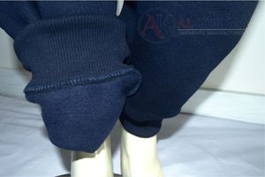 Pantalon évasé bleu marine pour femme, taille élastique, en polyester/coton French Terry, fournisseur OEM en gros, mode streetwear, vêtements de sport - Product Image 4