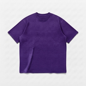 Purple <b>Plain</b> Cotton <b>Tshirt</b> For Men Personalized Logo Clothing Bulk Custom Garment Factory Supply OEM ODM Service - Product Image 1