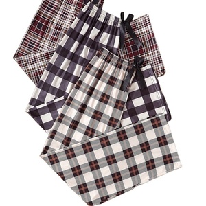 กางเกงขายาวผ้าฟลานเนลผู้ชายแบบสั่งทำขายส่ง ลายสก็อต ชุดนอนแฟชั่นลำลองทรงตรง กางเกงผ้าฟลานเนลสำหรับผู้ชาย - Product Image 1