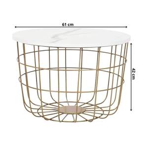 Mesa de Centro Redonda de Madera y Metal, Mesa Moderna para Sala de Estar, Vestíbulo, Cocina - Product Image 2