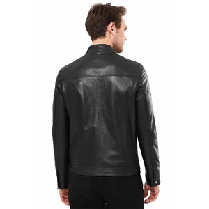 Veste en cuir pour homme, style urbain classique, pour un usage quotidien décontracté, avec doublure douce, vêtement d'extérieur élégant et tendance, veste de mode haut de gamme - Product Image 2