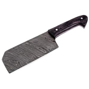 Cuchillos de carnicero de alta calidad con hoja afilada y ancha, mango de madera remachado y funda protectora de cuero para alimentos - Product Image 1