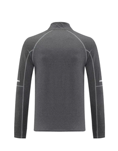 Camisetas de compresión al por mayor con media cremallera para adultos, personalizadas de poliéster, ajustadas, de manga larga, para gimnasio y ropa deportiva. - Product Image 2