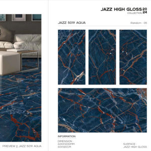 Carreaux de porcelaine contemporains avec surface ultra brillante Jazz, dimensions 60x120cm, 600x1200mm, 24x48, pour espaces intérieurs de luxe - Product Image 1