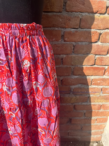 กระโปรงยาวพิมพ์ลายบล็อกอินเดียแบบลำลองสำหรับผู้หญิง ขายดีปี 2026 ระบายอากาศได้ดี พร้อมขอบเอวยางยืด - Product Image 3