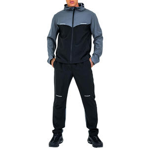 Conjunto de Chaqueta y Pantalones Deportivos Unisex, Cortavientos, Personalizable, Color Sólido, Impermeable, para Correr y Senderismo al Aire Libre - Product Image 1